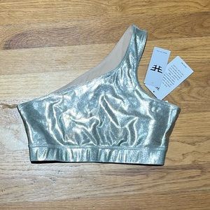 Silver one shoulder bra